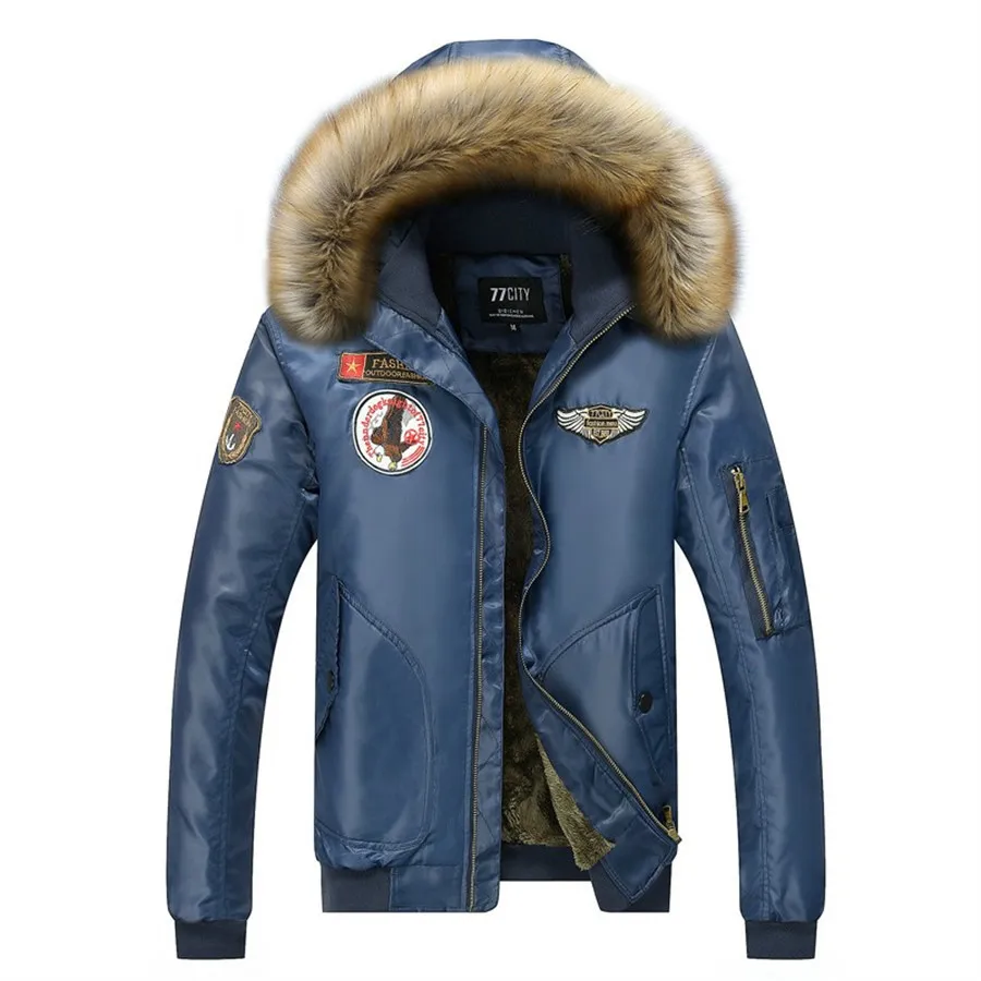 Men Air Force Army Tactical Outerwear Winter Military Bomber Jacket Plus Size M-4XL Warm Fur Parkas Hoodie Pilot Coat | Мужская одежда