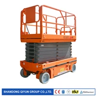 qiyun ce iso approved hydraulic 14m height 227kg loading self propelled scissor lift with extended platform