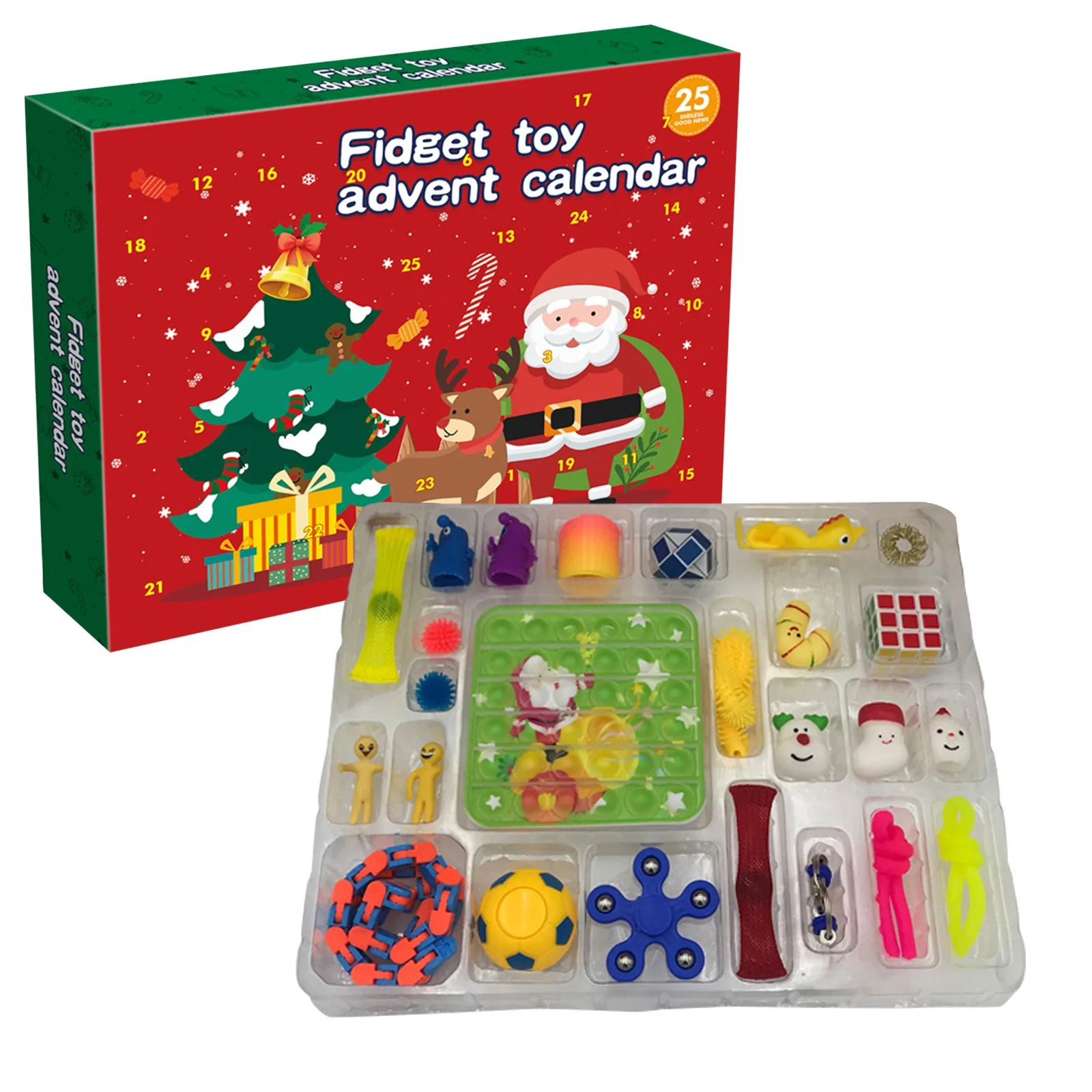 

Hot Fidget Toys Pack Mystery Box Advent Calendar Surprise Christmas Gift Box Antistress Simple Dimple 2022 Novelty Gifts