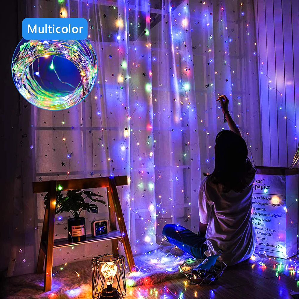 Finether, 300LED, 3x3 м, вечерние, свадебные, рождественские занавески, сказочный светильник, s, USB, струнный светильник, домашний, пульт дистанционного управления, праздничный светильник ing