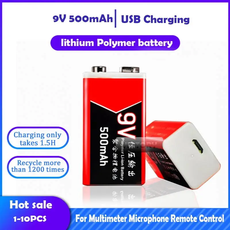 500mAh 9V USB Li Ion Lipo литиевая полимерная аккумуляторная батарея для мультиметра