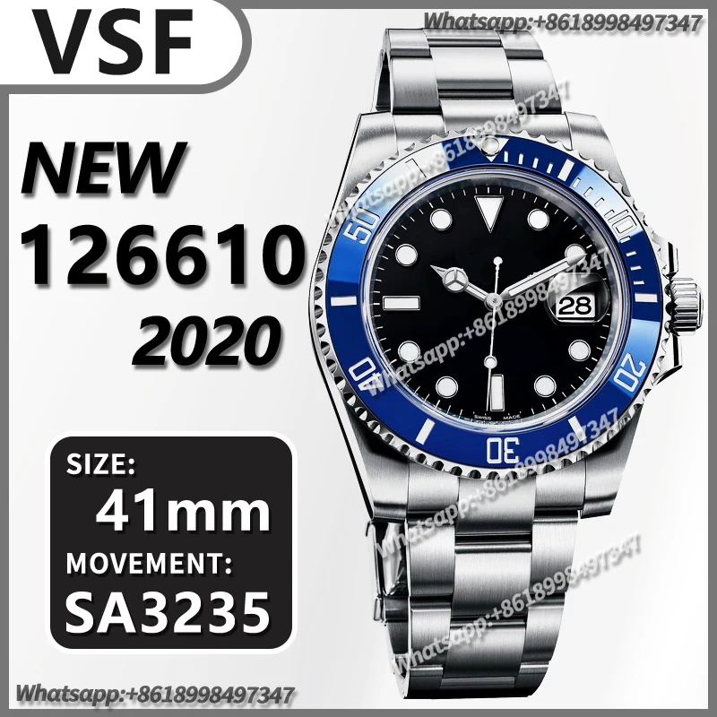 

Men's Mechanical Luxury Watch 41mm Sub 2020 New Model 126610 Kermit 904L Steel VSF 1:1 Best Edition VS3235 AAA Watch replica