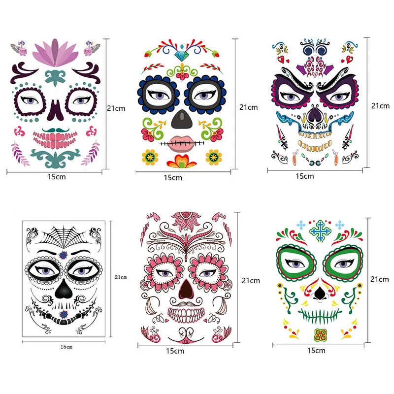 10 шт Хэллоуин водонепроницаемые временные татуировки наклейки Кружева Красота