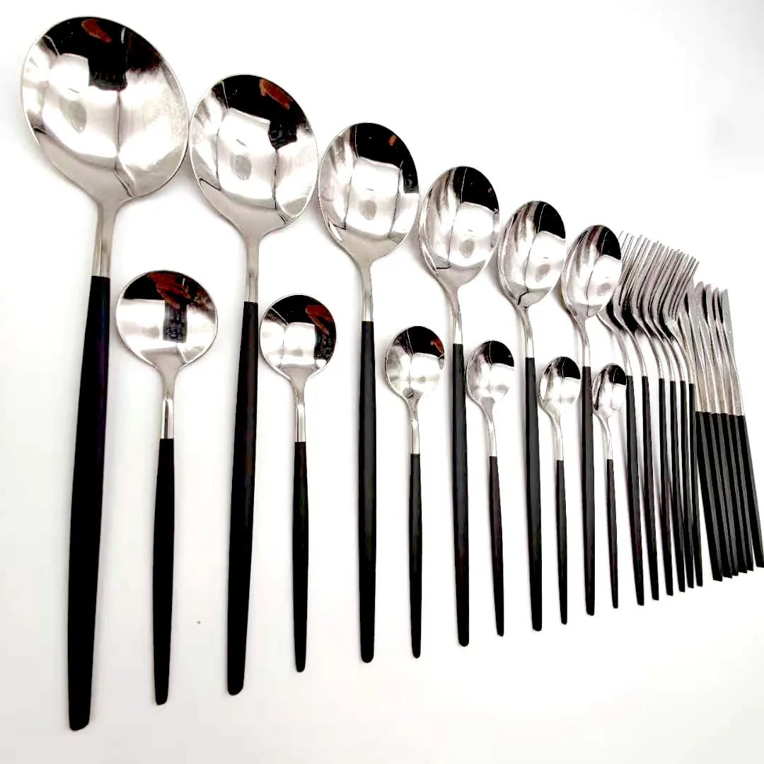 

24pcs Stainless Steel Cutlery Set Gold Fork Spoon Knife Set Western Dinnerware Dinner Set Dishwasher Safe Tableware Set Eco