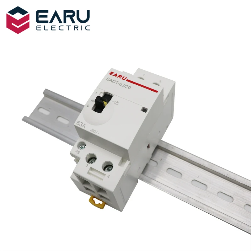 Бытовой модульный контактор переменного тока 2P 32 А 63 220 В 230 Гц Din-рейка с ручным