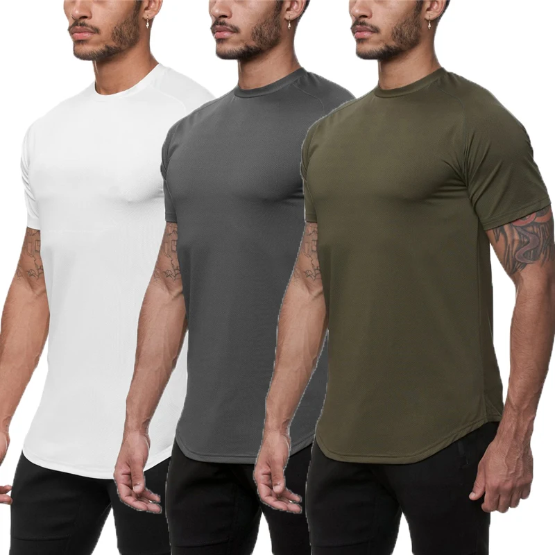 Футболка мужская сетчатая для бега тенниска быстросохнущая однотонная майка