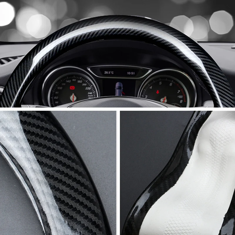 

Для Chevrolet чехол рулевого колеса автомобиля цельное покрытие из углеродного волокна, автомобильные аксессуары, износостойкие автомобильные...