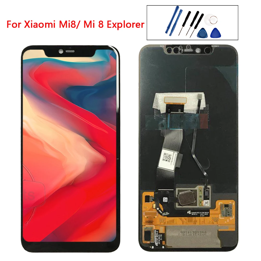 Супер Amoled ЖК-экран для Xiao mi 8 mi 8 mi 8 Explorer ЖК-дисплей дигитайзер сенсорный экран с рамкой для Xiaomi mi 8 ЖК-экран