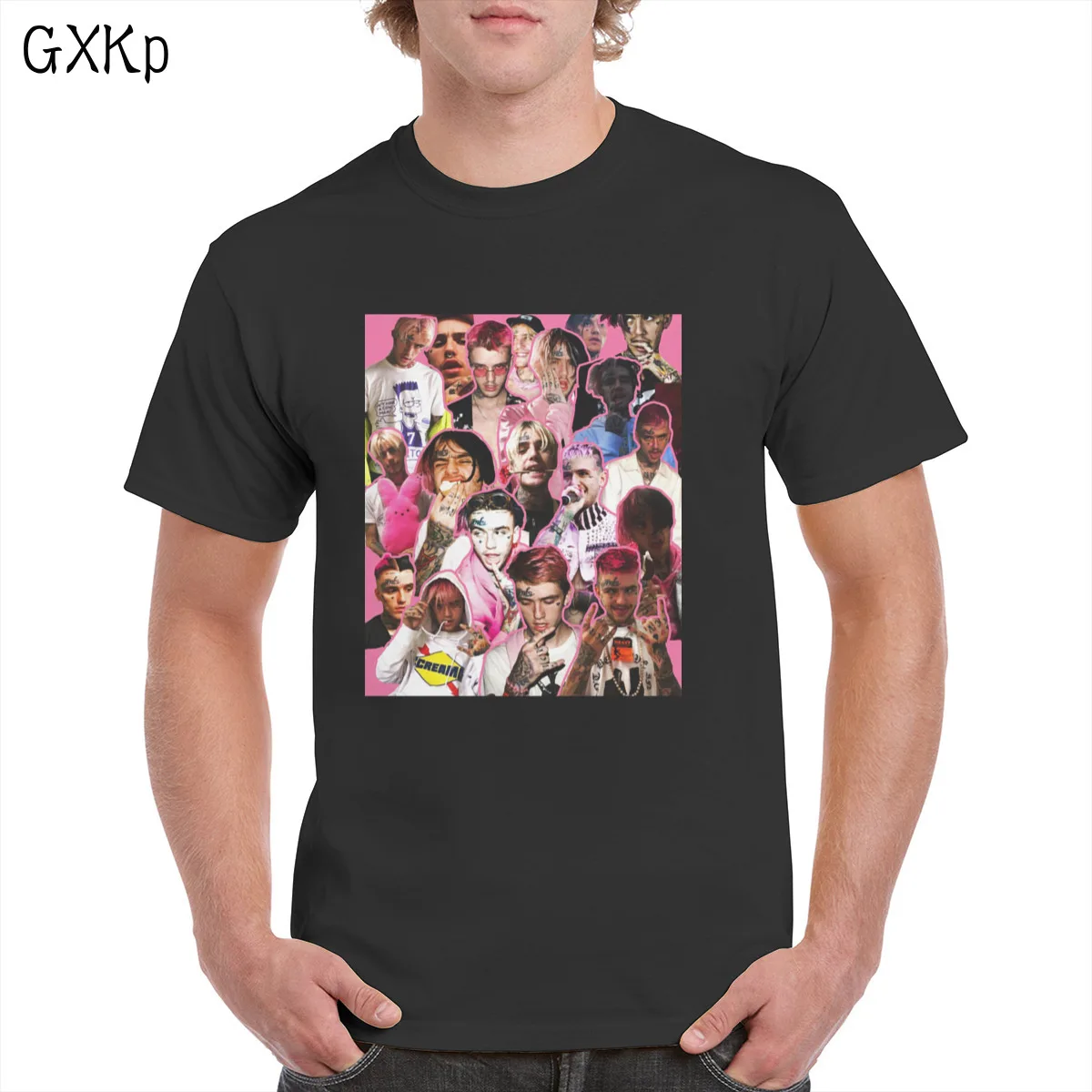 

Lil Peep collage t shirt Unisex Harajuku Funny Tops Casual poster graphics 100% Cotton T-shirt Female/Man