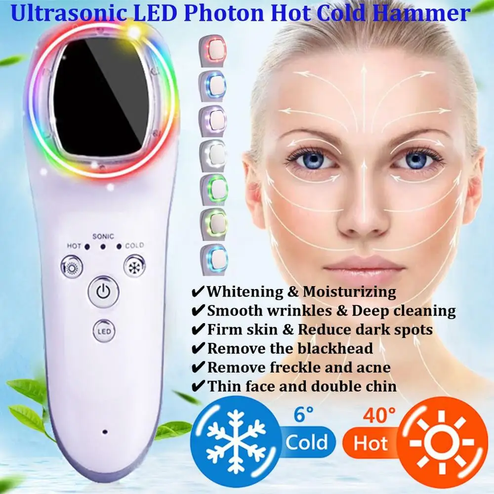 Прибор для ухода за лицом Горячий Холодный Молоток криотерапия красный Фотон