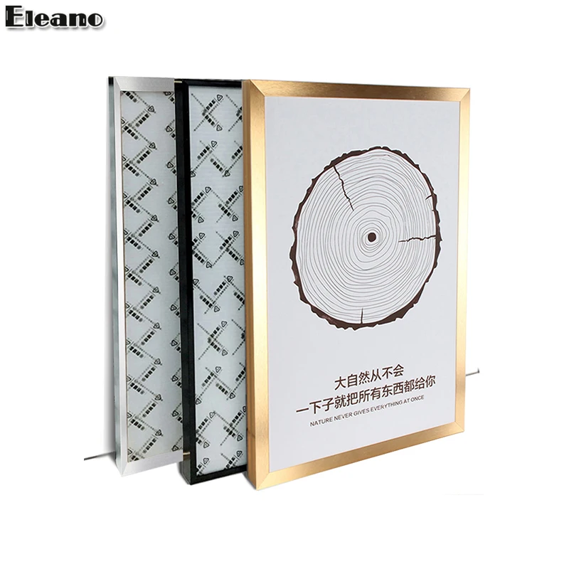 Metal dorado marco de fotos de pared 40x60 A3 A4 de plata marco negro para foto de aluminio plexiglás certificado marco para decoración para sala de estar