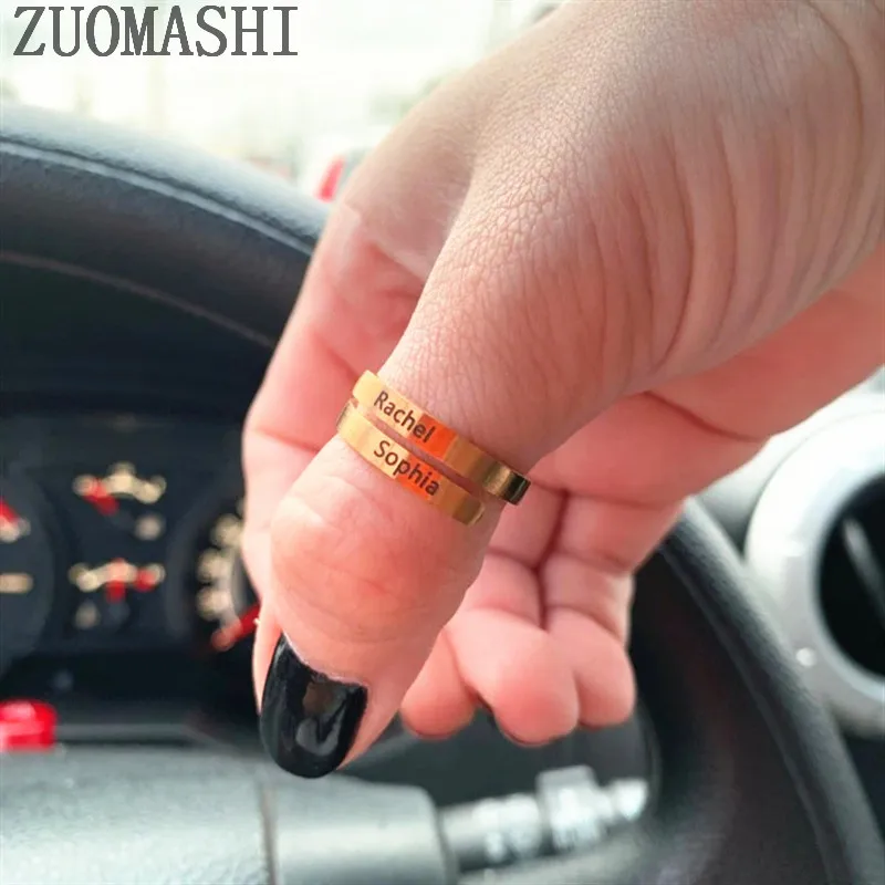 Кольцо с гравировкой имени на заказ кольцо стандарта кольца для укладки