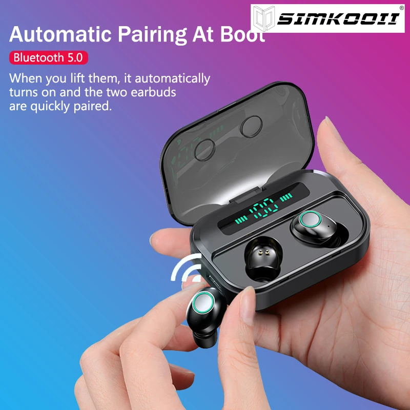 Беспроводные наушники SIMKOOII M7 Bluetooth 5 0 120 часовой режим воспроизведения глубокие