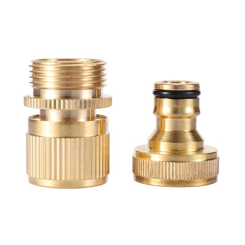 3 набора садовых шлангов быстрый соединитель 3/4 дюйма латунный легко соединяемый