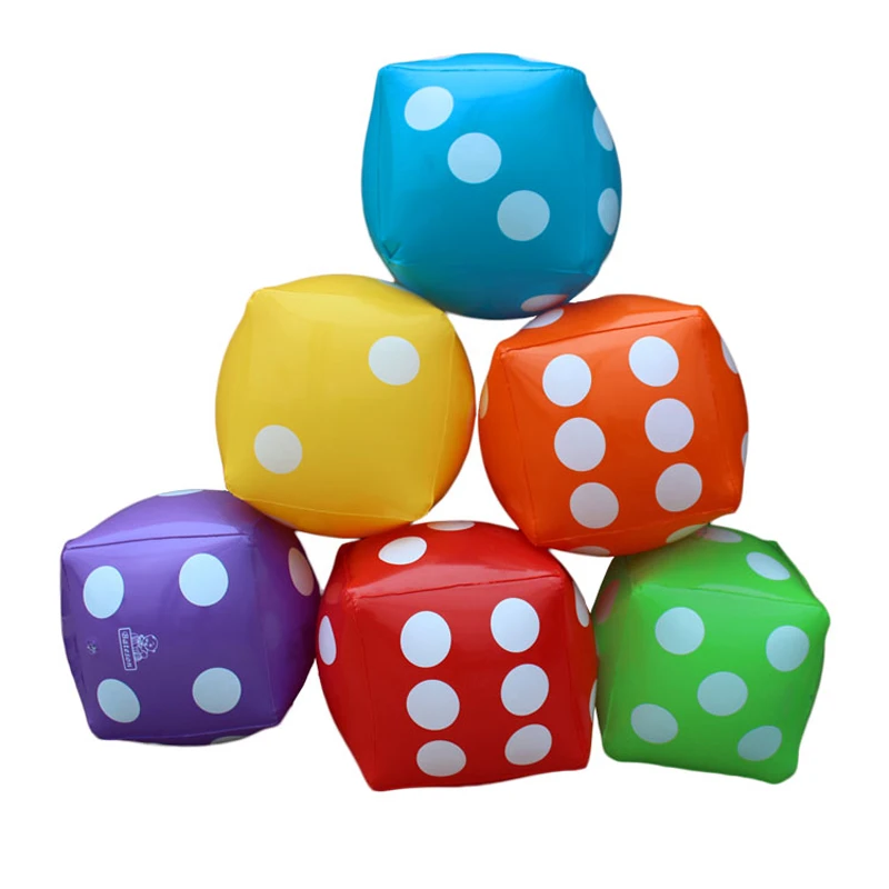 6 шт. надувные пляжные шарики случайные цвета кубики в горошек Детские уличные