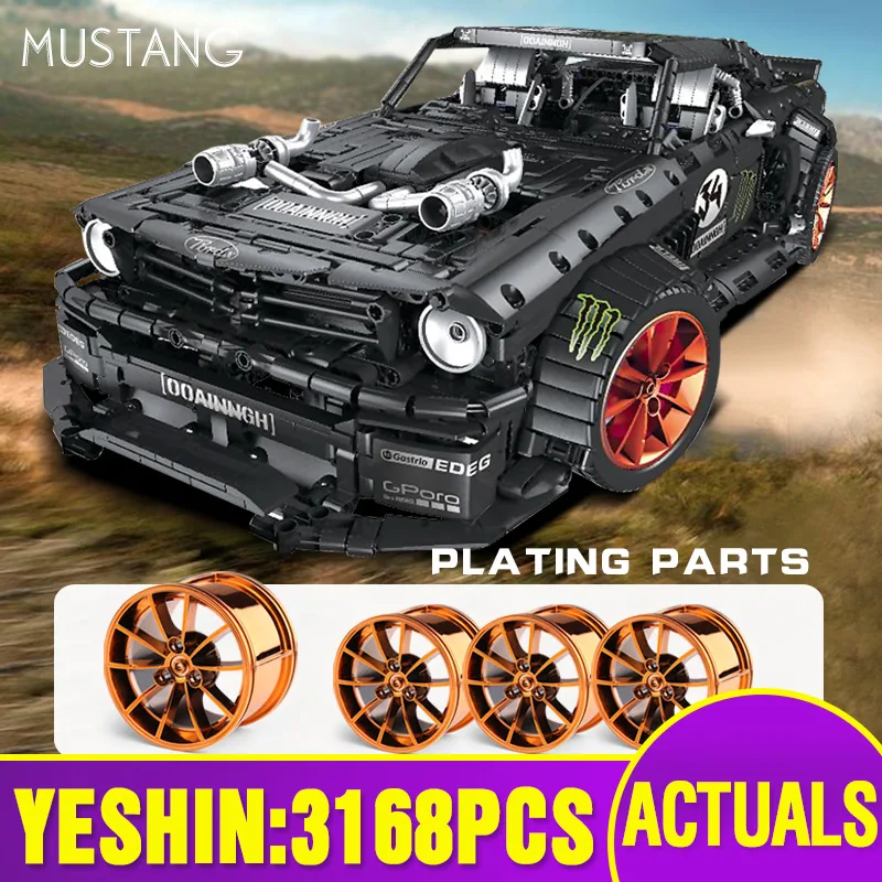 Yeshin 20102 Technic Машинки Игрушки MOC-22970 Mustang Hoonicorn V2 Сборная модель автомобиля детские рождественские игрушки строительные блоки кирпичи