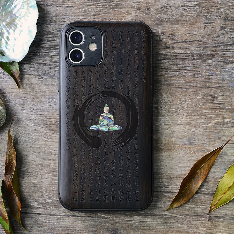 

Elewood Wood Case For iPhone 13 11 12 Pro Mini X XR XS Max 7 8 Plus SE2020 Star Glitter Thin Cover Wooden Shell Bling Shine Hull