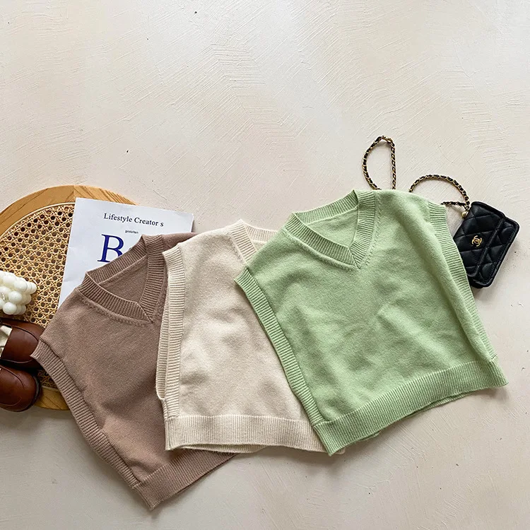 Осенне-зимние модные трикотажные жилеты из кроличьей шерсти | Детская одежда и