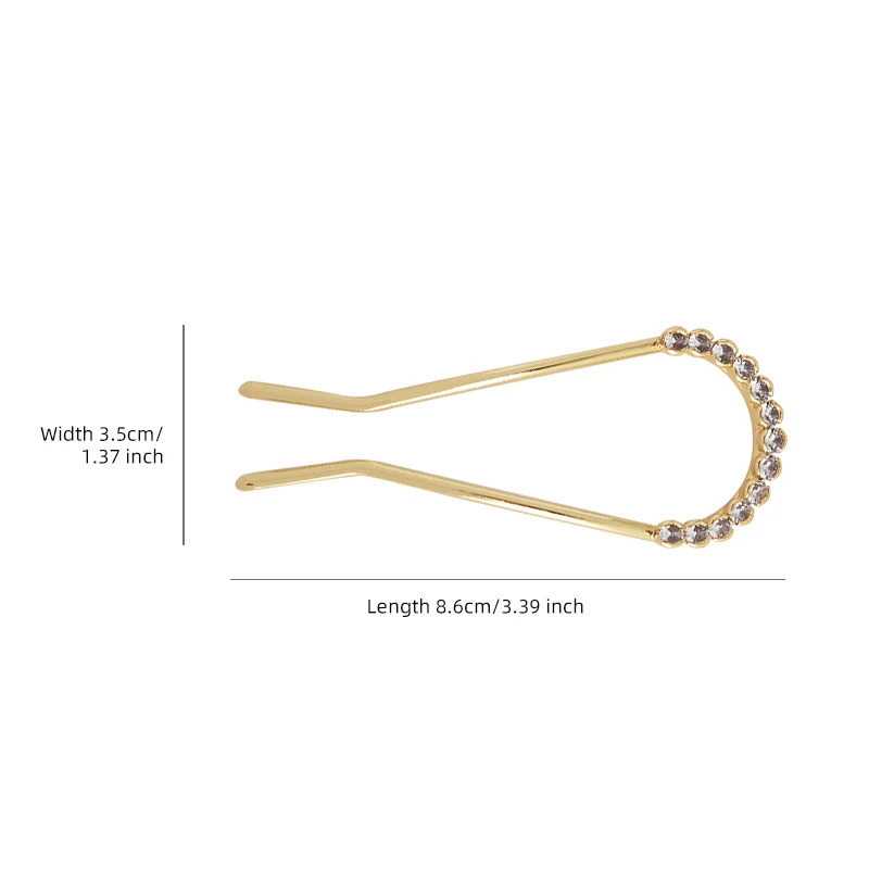 

CHIMERA Crystal Hairpin U-type Hair Stick Fork Metal Rhinestone Hair Pins Clip Women wedding Bridal Hairwear Jewelry Accessories
