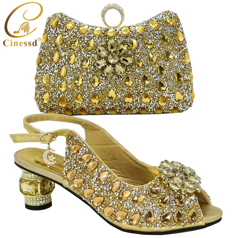 Комплект из итальянских туфель и сумочки в нигерийском стиле африканском