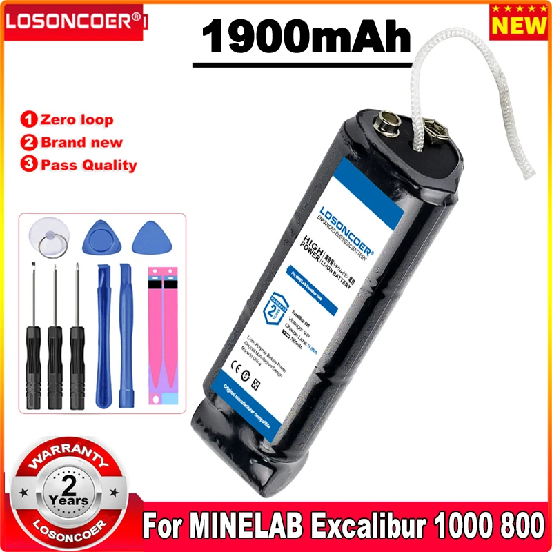 Аккумулятор 1900 мАч для металлоискателя MINELAB Excalibur 1000 800 II PODS батареи обследования