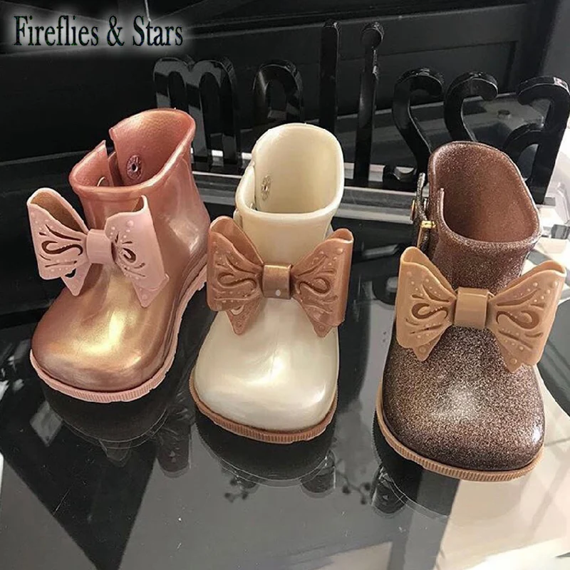 Всесезонная детская непромокаемая обувь для девочек Прозрачная Детские