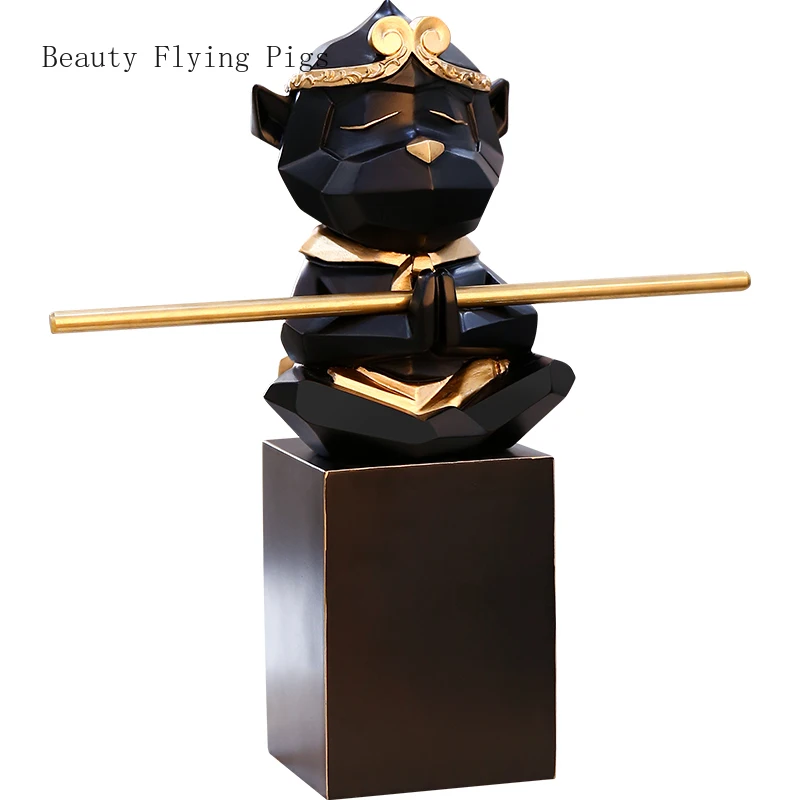 

Light extravagant victory over Buddha ornaments modern simple creative animal monkey living room porch wine cabinet decorations