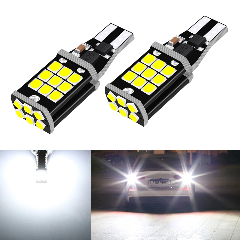 

2pcs Canbus Error Free T15 W16W Car Backup Reverse Light 921 912 24 SMD 3030 White High Stop Rear Lamp Bulb