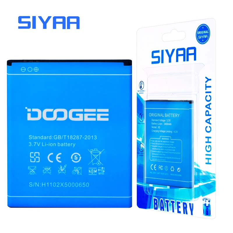 SIYAA аккумулятор Для Doogee X5 батареи высокой емкости 2400 мАч Напряжение 3,7 в Замена литий-ионного аккумулятора высокого качества