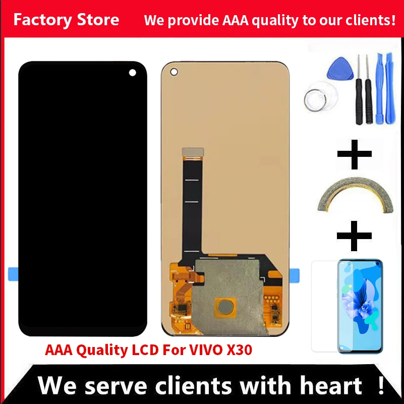 Pantalla LCD Amoled para VIVO X30/X30 PRO, compatible con huella dactilar, 2400x1080-0