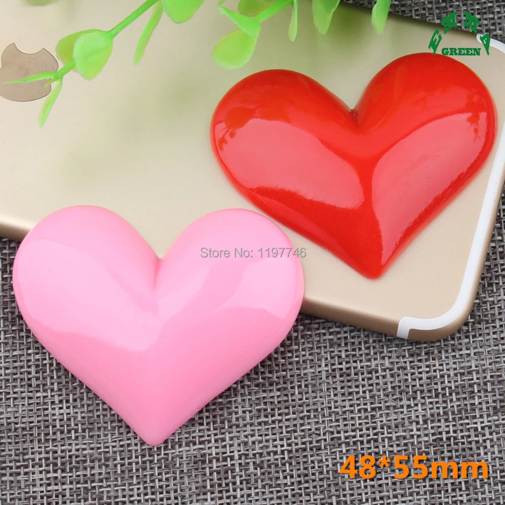 

Big Heart Charms for kids Large Charms Resin Charms for slime 5pcs Flatback Cabochons for Phone Cases or diy Scrapbooking Charms