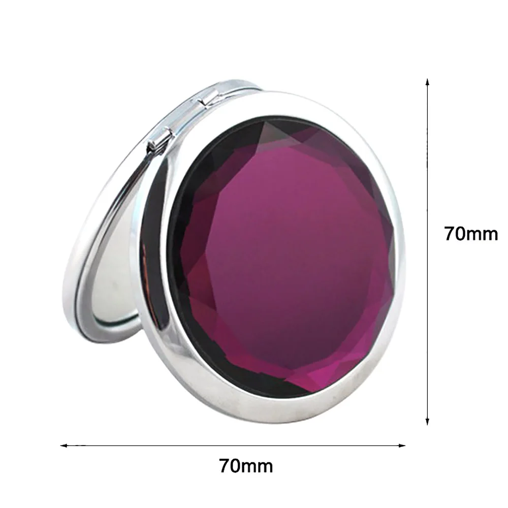 Новое портативное двухстороннее зеркало круглое кристальное складное