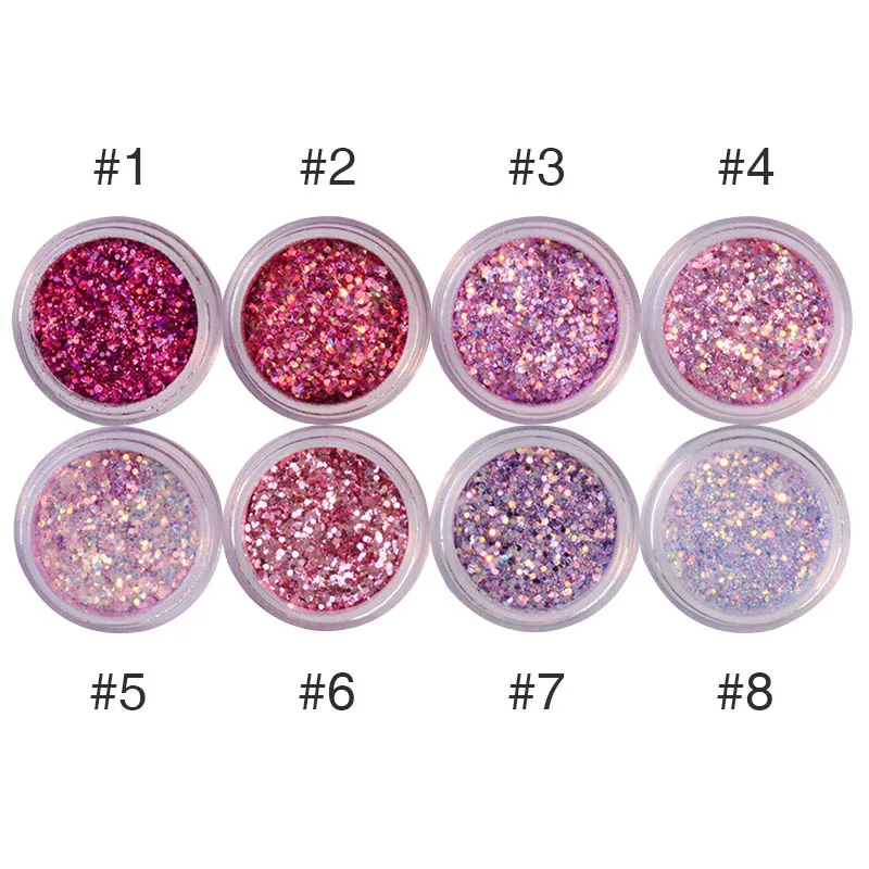 15g/Box Nail Glitter Powder Pink Purple Series Colorful Multi-size Hexagon Shinny Flakes Art DIY Design Decoration Tools | Красота и