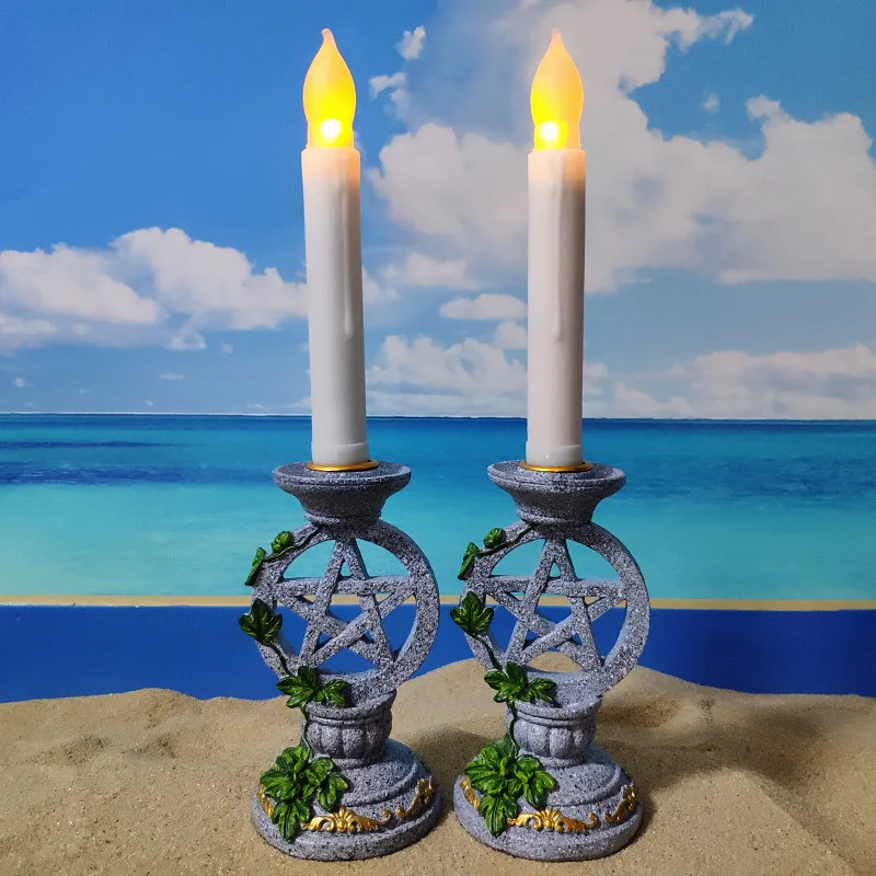 

Astrology Pentagram Candlestick Funny Tabletop Candlestick Stand Candle Holder For Home Decor Divination Ceremony Accessories
