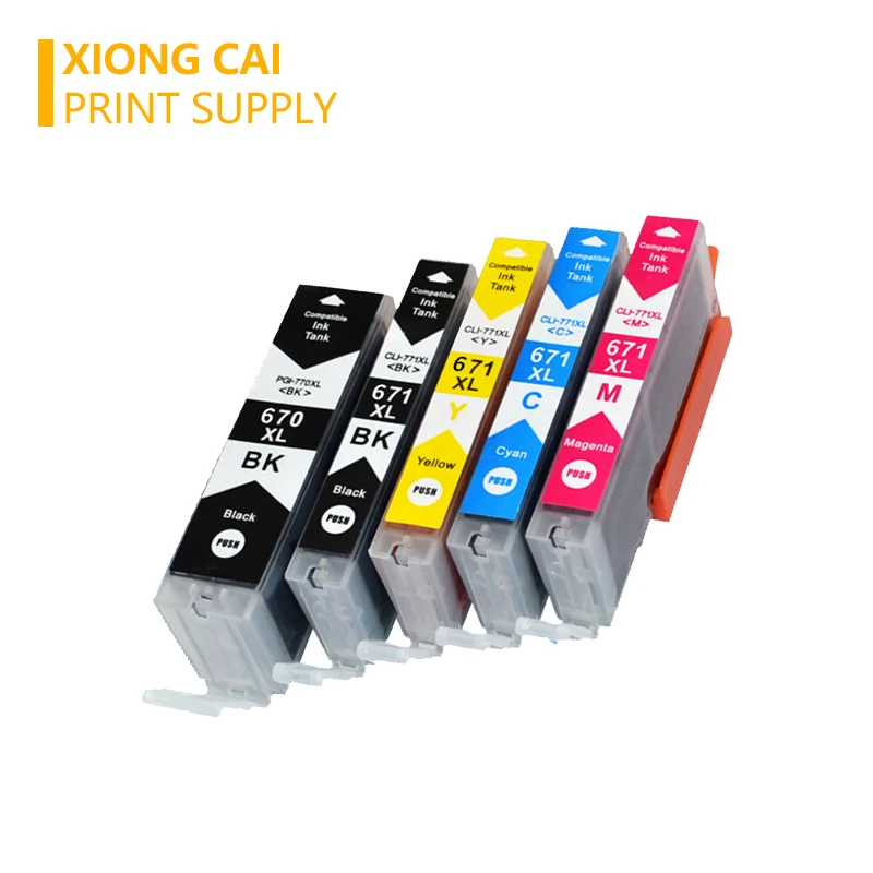 Совместимые чернильные картриджи для принтеров canon PGI670 CLI671 PIXMA MG7760 MG7765 MG7766 |