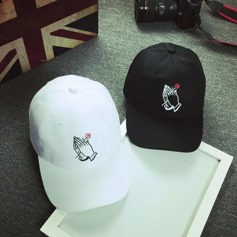 

Baseball Cap Men Women Holding Rose Peaked Hip Hop Curved Baseball Cap Black Flower Baseball Cap Sun Protection Peaked Cap