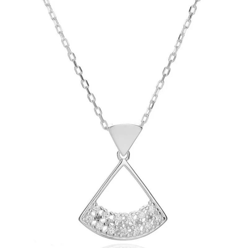 

Sodrov 925 Sterling Silver S925 Fine Zircon Cute Skirt Pendant Necklace for Women Silver 925 Sterling Chain Necklace