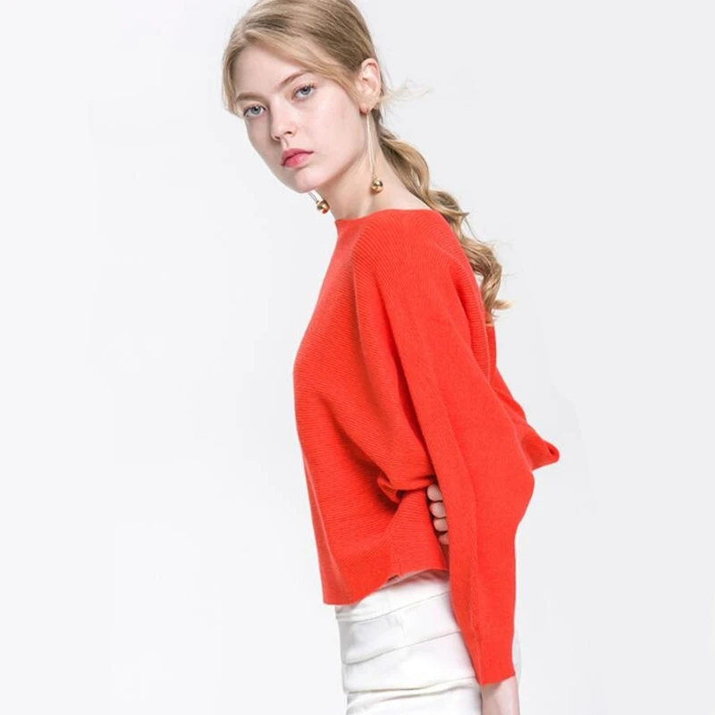 

Women Winter Runway Pullover Knitted Cashmere Sweater Off Shoulder Fashion Long Sleeve Casual Jumper 2018