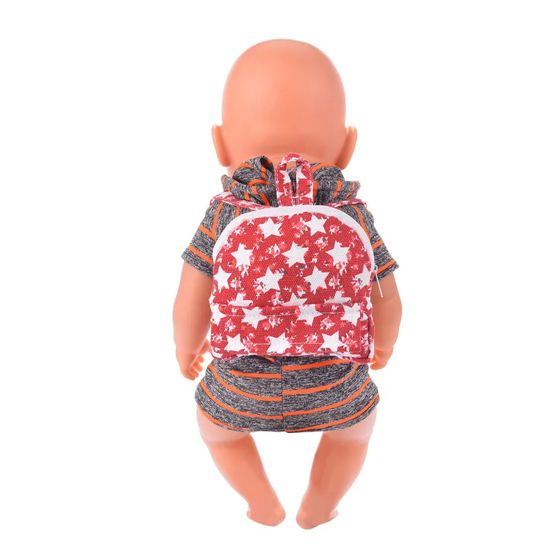 Сумка из плотной ткани в полоску рюкзак подходит 18 дюймов с капюшонами