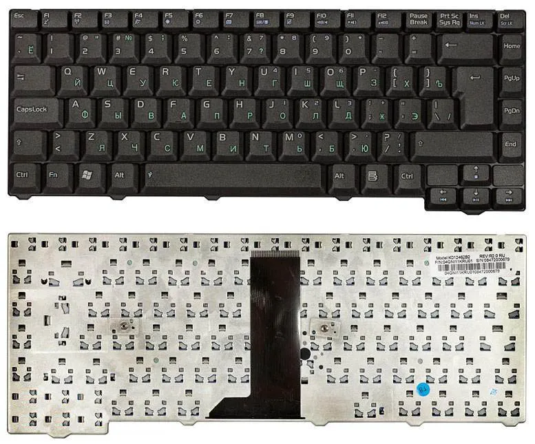 Клавиатура для Asus F2 F3 PRO31 Z53 Series (не совместима с ноутбуками F3K Series) p/n: 04GNI11KRU40 (28pin)