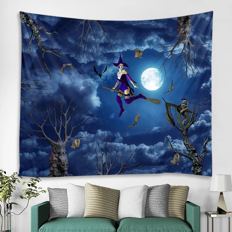 

New Halloween tapestries, psychedelic tapestry hanging room, carpet bedroom tapestry home decoration art accessories