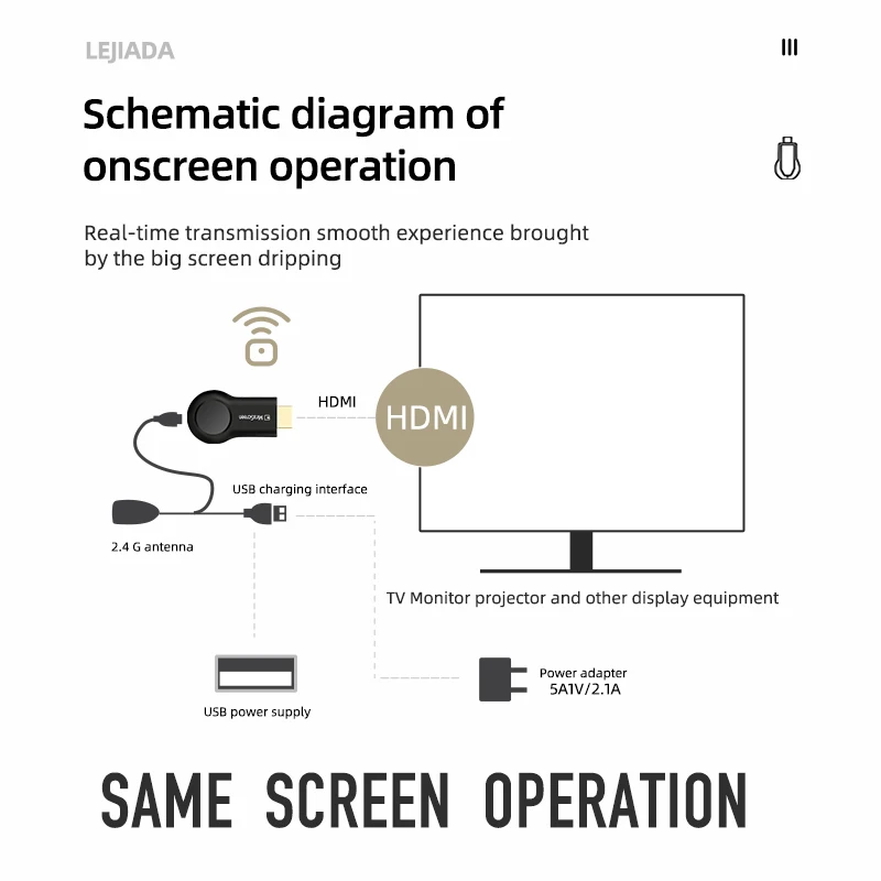Мобильный ТВ-проектор VEIDADZ беспроводной проектор с одним и тем же экраном 1080P HDMI HD