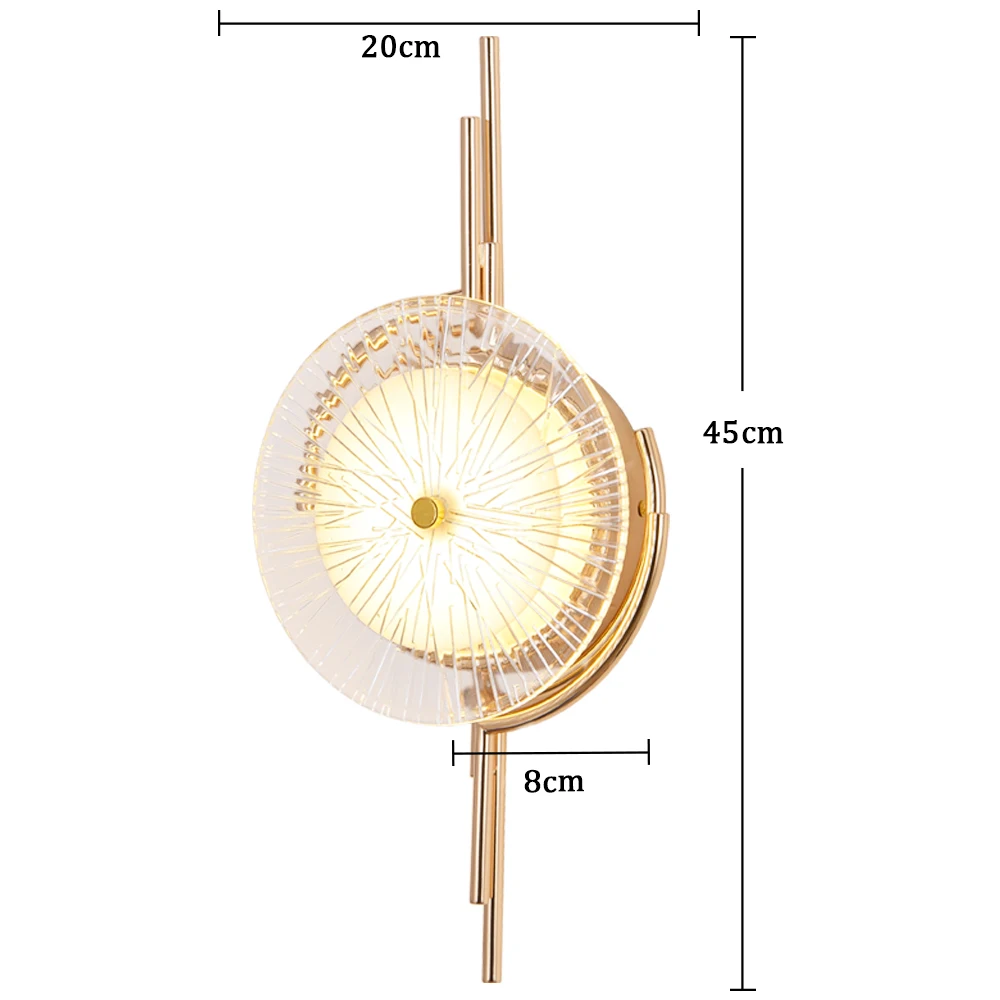 

SeeingDays 2020 New Style Glass Crystal Round Wall Lamps For Living Room TV Backdrop Home Decor Hanging Lighting Free Shipping
