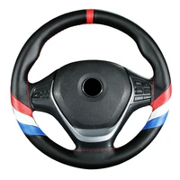 microfiber leather sport style universal diy car steering wheel cover anti slip sports style 38cm anti catch holder fit most car