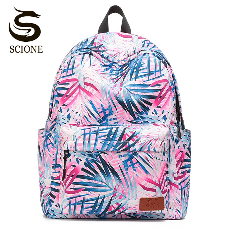 Повседневный женский рюкзак с принтом листьев для девочек подростков школьная