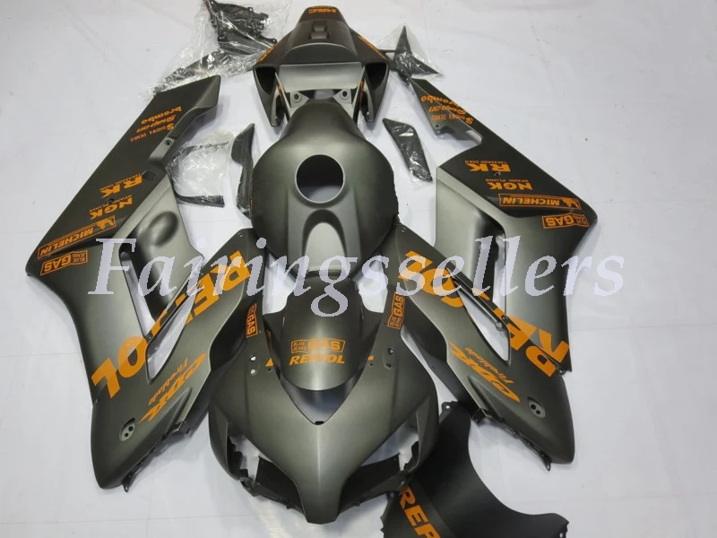 Литьевая форма) ABS Полный комплект обтекателя подходит для Honda CBR1000RR CBR1000 04 05 2004 2005 Обтекатели серый оранжевый Repsol