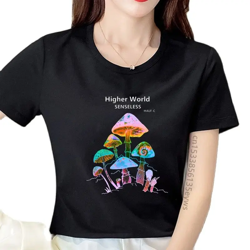 

Harajuku Colorful Mushroom Print T-shirt Street casual Streetwear 2021 Harajuku Casual Pullover T-shirt Female Mens Fashion Tops