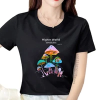 harajuku colorful mushroom print t shirt street casual streetwear 2021 harajuku casual pullover t shirt female mens fashion tops