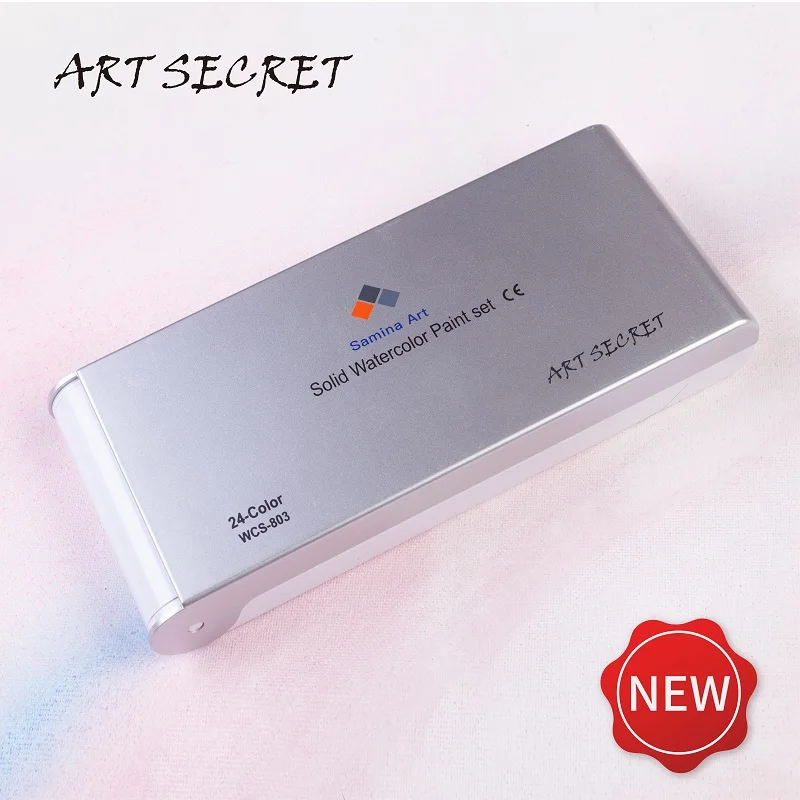 ArtSecret Высококачественная 24 однотонная Акварельная Палитра с кисточкой WCS-803 Pro