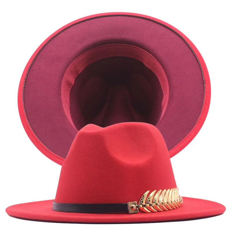 Двусторонняя фетровая шляпа для мужчин и женщин модная Федора с плоским